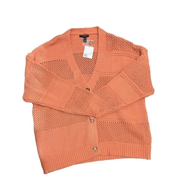 Forever 21 NEW Women Cardigan Sweater; Rose color; Large size - Picture 1 of 8